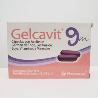 Aceite de Germen de Trigo/Lecitina de Soya/Vitaminas/Minerales
Gelcavit 9m c/30