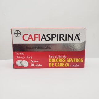 ÁcidoAcetilsalicílico/Cafeína 500mg/30mg
Cafiaspirina c/40